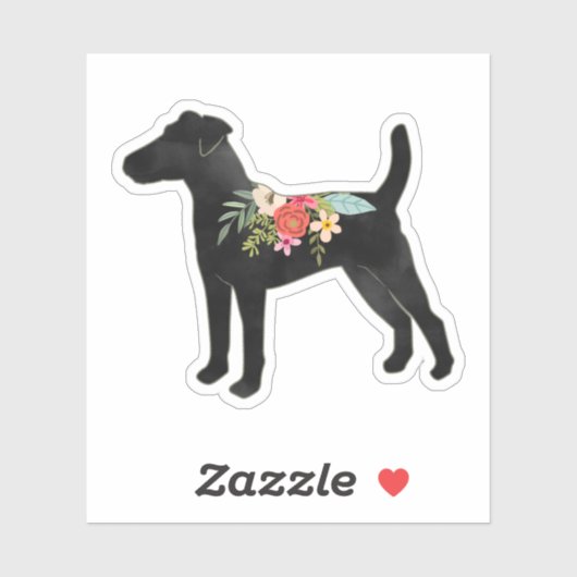 Smooth Fox Terrier Hondenras Boho Floral Sticker (Vel)