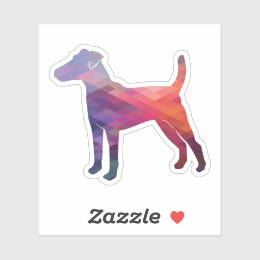 Smooth Fox Terrier Hondenras Geo Silhouette Paars Sticker (Vel)