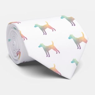 Smooth Fox Terrier Hondenras Geo Silhouette Pastel Stropdas
