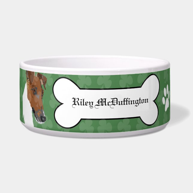 Smooth Fox Terrier Irish Pet Dog Food Bowl Voerbakje (Voorkant)