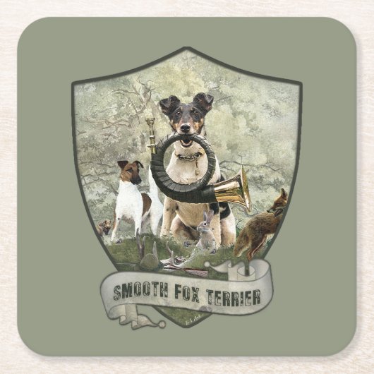 Smooth Fox Terrier Kartonnen Onderzetters (Voorkant)