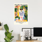 Smooth Fox Terrier On a Toilet - Funny Matisse Poster (Thuiskantoor)