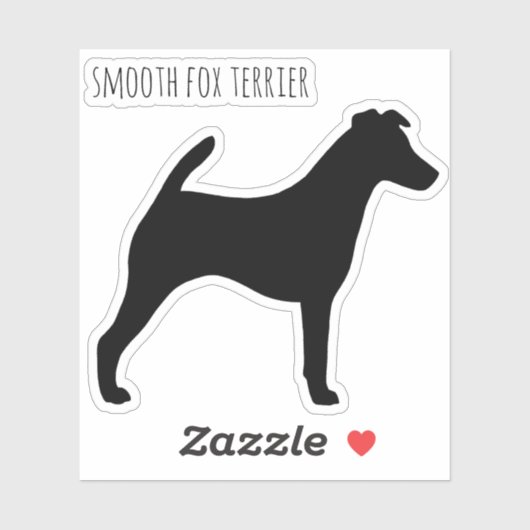 Smooth Fox Terrier Silhouet Hondenras Sticker (Vel)
