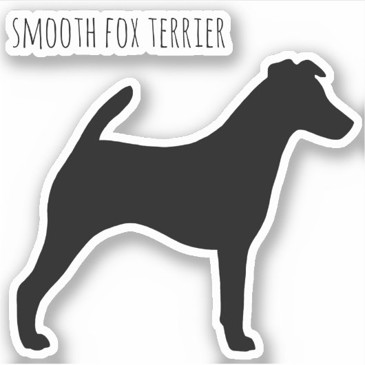 Smooth Fox Terrier Silhouet Hondenras Sticker (Voorkant)