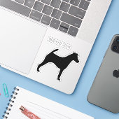 Smooth Fox Terrier Silhouet Hondenras Sticker (Laptop met iPhone)