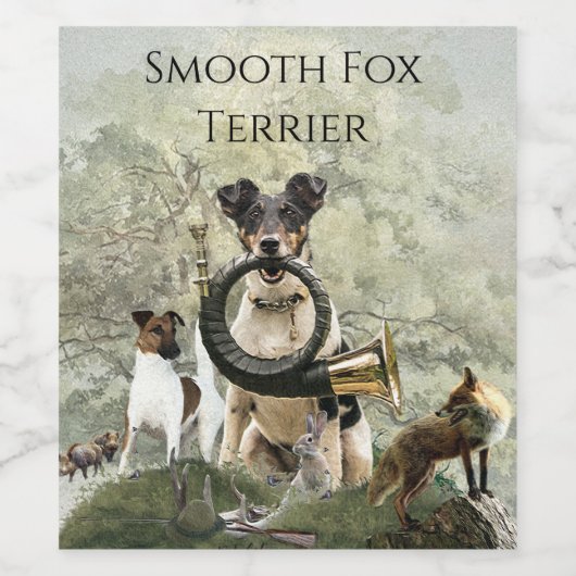 Smooth Fox Terrier Wijn Etiket (Enkel label)