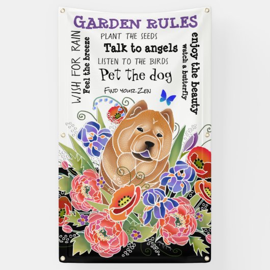 SMOOTH GARDEN PATH chow tuinbanner 3'x5' Spandoek (Verticaal)