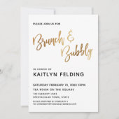 Smooth Gold Ombre Brunch & Bubbly Typografie Kaart (Voorkant)