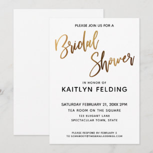 Smooth Gold Ombre Vrijgezellenfeest Typografie Kaart