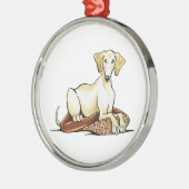 Smooth Gold Saluki Lester Metalen Ornament (Links)