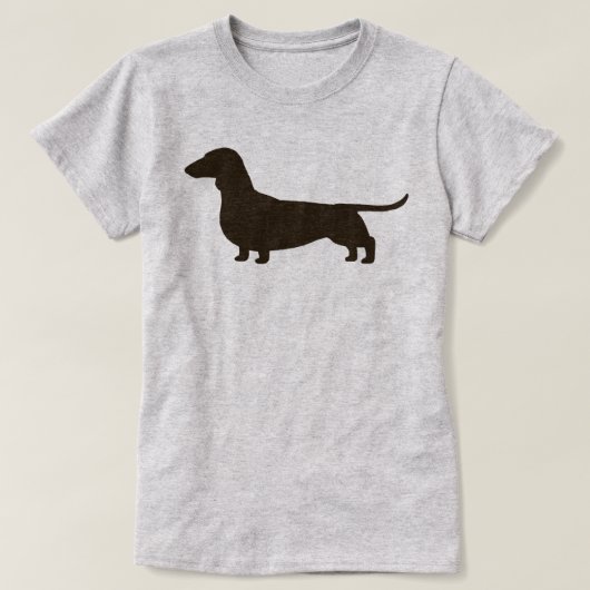 Smooth Haire Dachshund | Wiener Dog Silhouette T-shirt (Design voorkant)