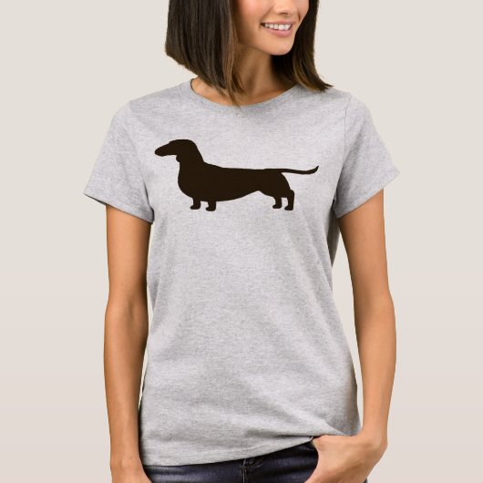 Smooth Haire Dachshund | Wiener Dog Silhouette T-shirt (Voorkant)