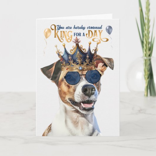 Smooth Jack Russell King voor Dag Funny Birthday Kaart (Voorkant)