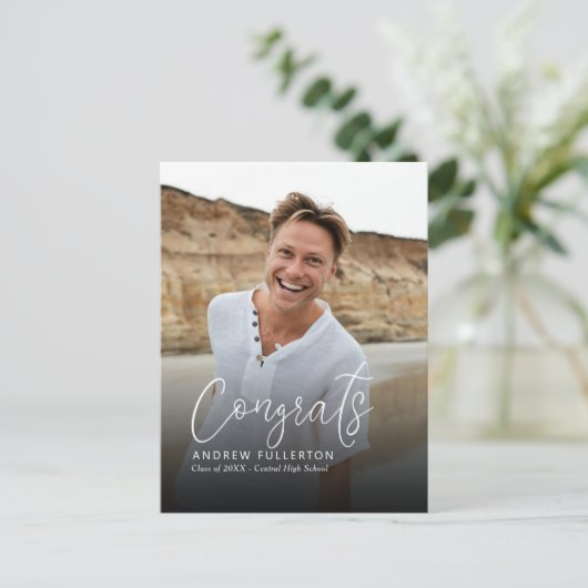 Smooth Note Afstuderen Aankondiging Briefkaart (Staand voorkant)