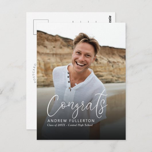 Smooth Note Afstuderen Aankondiging Briefkaart (Voorkant / Achterkant)