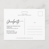 Smooth Note Afstuderen Aankondiging Briefkaart (Achterkant)