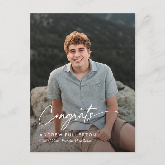 Smooth Note Afstuderen Aankondiging Briefkaart (Voorkant)