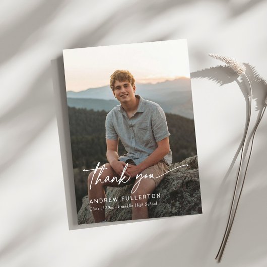 Smooth Note Afstuderen bedankkaart