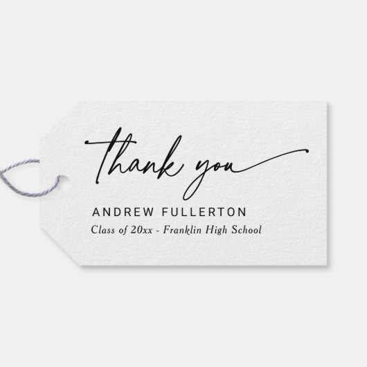 Smooth Note bewerkbare kleur Afstuderen voorkeurst Cadeaulabel (Achterkant Horizontaal)