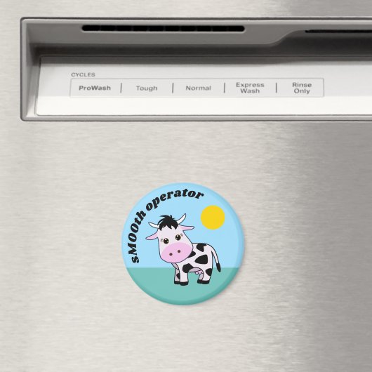 "sMOOth operator" Cute Koe Magnet (Insitu (Vaatwasser))