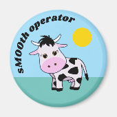 "sMOOth operator" Cute Koe Magnet (Voorkant)