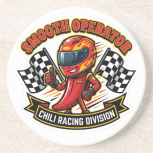 Smooth Operator - Racing Chili Pepper Bestuurder R Zandsteen Onderzetter