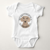 Smooth Red Dachshund Big Brother Romper (Voorkant)