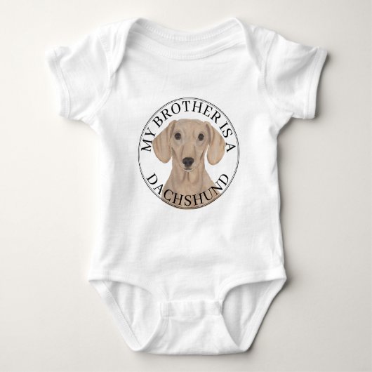 Smooth Red Dachshund Big Brother Romper (Voorkant)