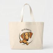 Smooth Red Dachshund heeft alles over mij Grote Tote Bag (Voorkant)