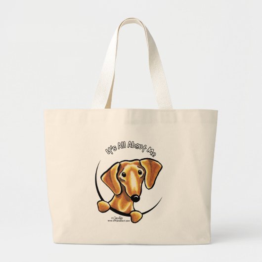 Smooth Red Dachshund heeft alles over mij Grote Tote Bag (Voorkant)