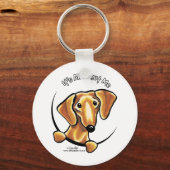 Smooth Red Dachshund heeft alles over mij Sleutelhanger (Voorkant)