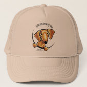 Smooth Red Dachshund heeft alles over mij Trucker Pet (Voorkant)