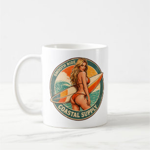 Smooth Ride Coastal Supply   Surf Pin-up Grafisch  Koffiemok