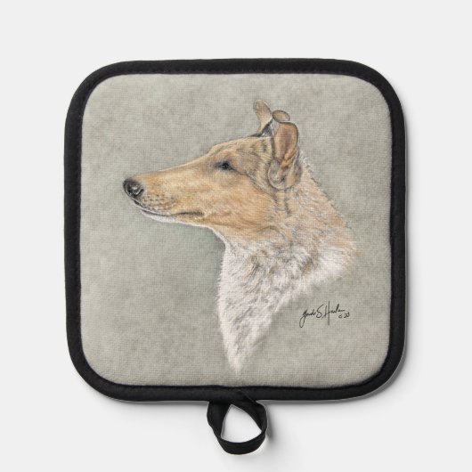 Smooth Sable Collie Art Pannenlap (Voorkant)