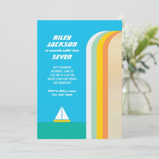 Smooth Sailin Party Invite Kaart (Staand voorkant)