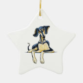 Smooth Saluki Emil Keramisch Ornament (Voorkant)