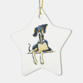 Smooth Saluki Emil Keramisch Ornament (Links)