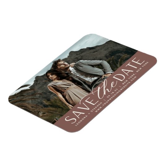 Smooth Script | Horizontal Photo Save the Date Magneet (Linkerzijde)