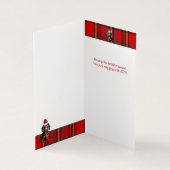 Smooth Teckel Holiday Plaid Kerst Kaart (Binnen)