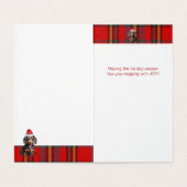 Smooth Teckel Holiday Plaid Kerst Kaart (Binnenkant ongevouwen)