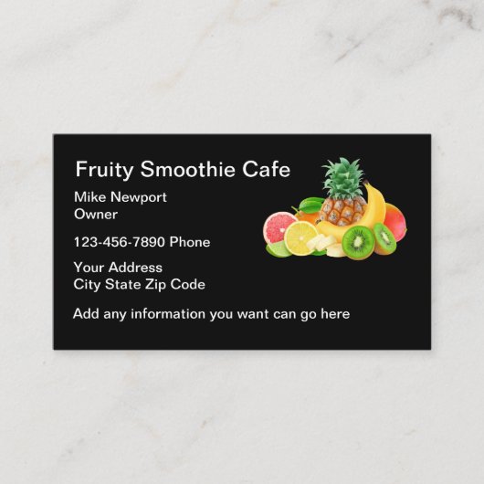 Smoothie Cafe Thema Modern Visitekaartje (Voorkant)