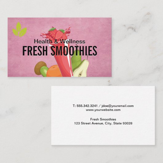 Smoothie Drink en fruit Visitekaartje (Voorkant / Achterkant)