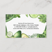 Smoothie Drinken | Groene bladeren Groenten Visitekaartje (Achterkant)