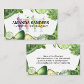 Smoothie Drinken | Groene bladeren Groenten Visitekaartje (Voorkant / Achterkant)