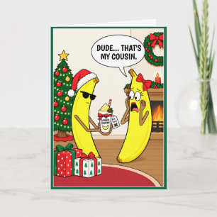 Smoothie Grap Banana Kerstkaart Feestdagen Kaart