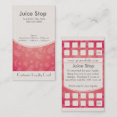 Smoothie & Juice Bar Visitekaartje Loyalty Kaart (Voorkant / Achterkant)