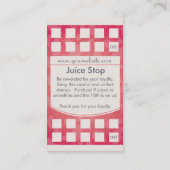 Smoothie & Juice Bar Visitekaartje Loyalty Kaart (Achterkant)