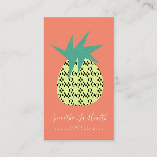 Smoothie Milkshake Fruit Pop Ananas Visitekaartje (Voorkant)