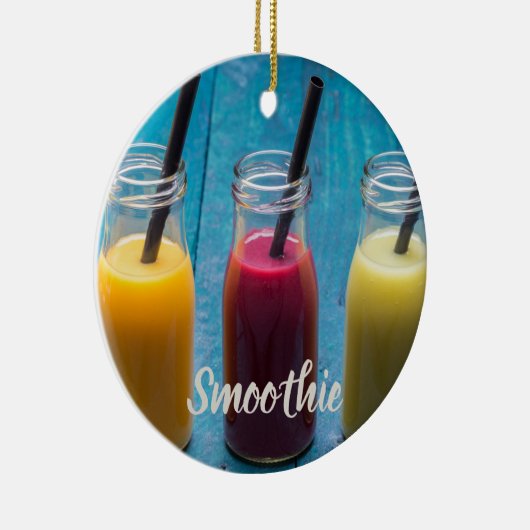 Smoothie sap drink mango oranje kiwi gift keramisch ornament (Rechts)