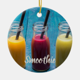 Smoothie sap drink mango oranje kiwi gift keramisch ornament